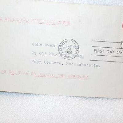 " USPS First Day Issues Covers Johnny Appleseed and Gardner Ma. Chair city".