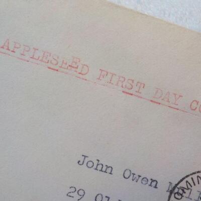 " USPS First Day Issues Covers Johnny Appleseed and Gardner Ma. Chair city".