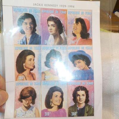 " Postal Collector stamps Jaquelyn Kennedy life in stamps/ COA."