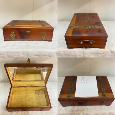 Set of 3 Cedar Boxes with Brass Trim