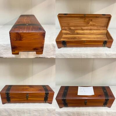 Set of 3 Cedar Boxes with Brass Trim