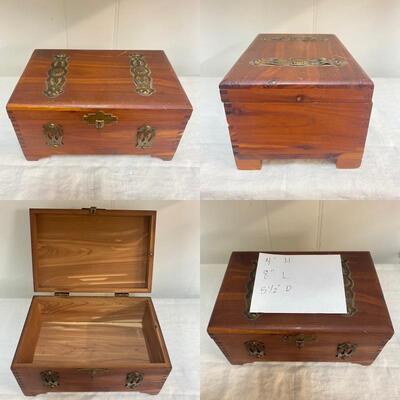 Set of 3 Cedar Boxes with Brass Trim
