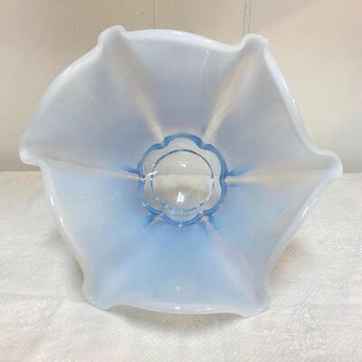 Duncan Millet Blue Opalescence Flared Bowl / Candlestick Holders
