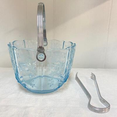 Fostoria Meadow Rose Ice Bucket - Azure Blue