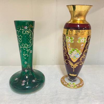 Pair of Hand Painted Vases 