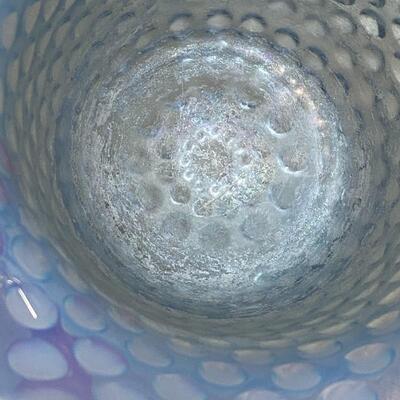 Pair of Fenton Blue Hobnail Vases