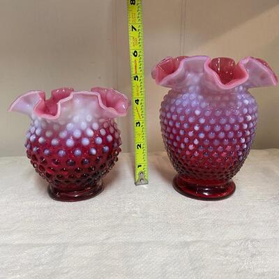 Fenton Cranberry Vases 