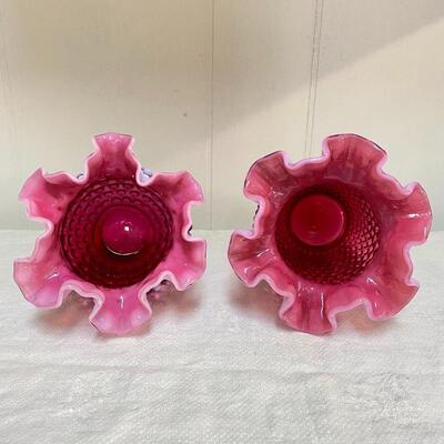 Fenton Cranberry Vases 