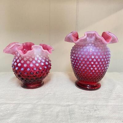 Fenton Cranberry Vases 