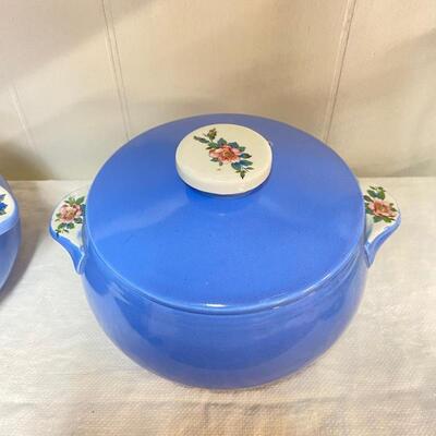 Hallâ€™s Rose Parade - Pair of Covered Pots