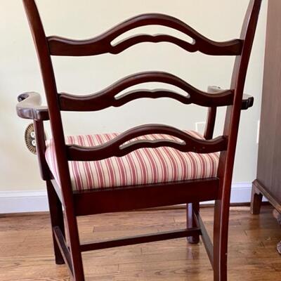 Pair Vintage Chippendale Ribbon Back Arm Chairs by St. Timothy North Carolina