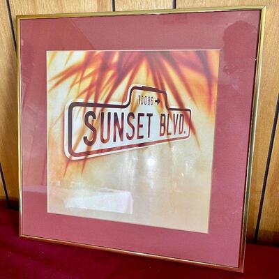LOT 259   FRAMED VINTAGE PRINT SUNSET BLVD.