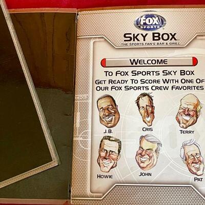 LOT 277  FOX NEWS SKY BOX MENUS SPORTSCASTER  CARICATURES 