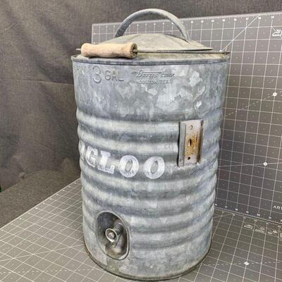 #15 Vintage 3 Gallon Igloo Galvanized Water Cooler