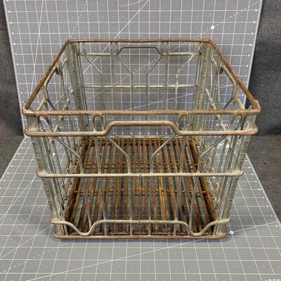 #35 Vintage Dairy Wire Crate Basket