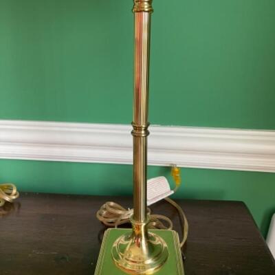 F341 Pair of Brass Candlestick Lamps 