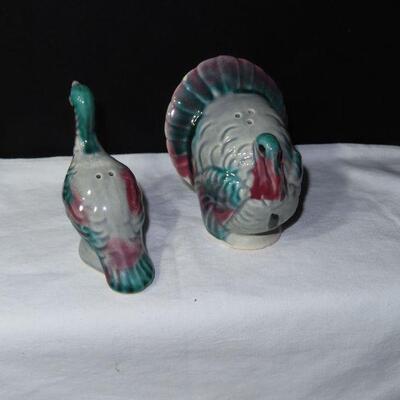 Salt and Pepper Shaker with milk glass trays