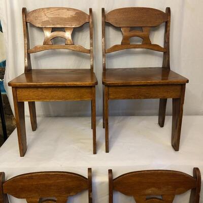 Lot 49 - Six Wooden Handmade Chairs 