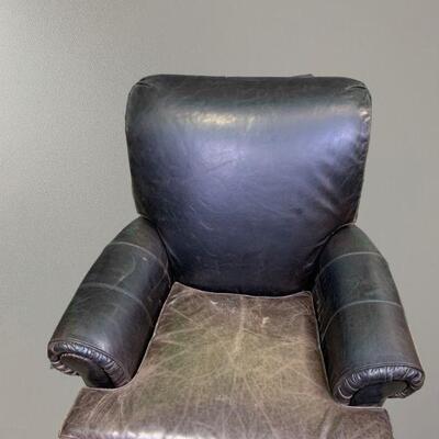 #5 Ethan Allen Leather Sofa Chair & Ottoman