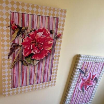 G388 Pair of Giclee Floral Wall Art 