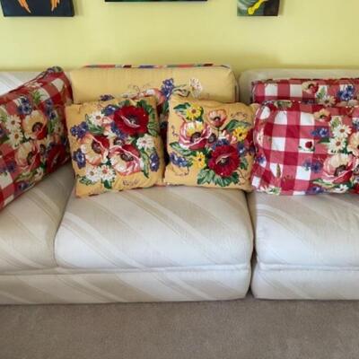 G403 Set of 6 Hand decorated Floral Pillows 