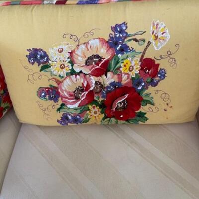 G403 Set of 6 Hand decorated Floral Pillows 