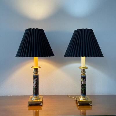 Pair of Brass / Painted Lamps