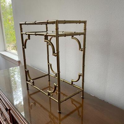 Petite, Asian Inspired Metal Side Table