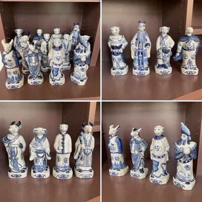 12 Piece Collection of Chinese Zodiac Animal Signs Statues