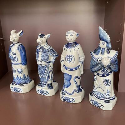 12 Piece Collection of Chinese Zodiac Animal Signs Statues