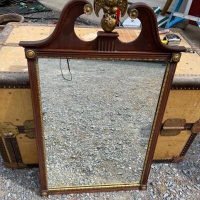 O607 Antique Mahogany Gold Eagle Mirror 