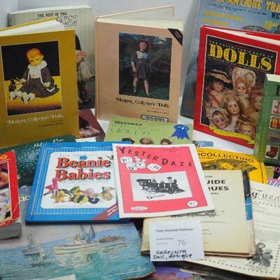 Lot 76 Doll and Antique collecting books and Magazines.