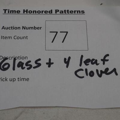 Lot 77 Glass 4 leaf clover bowl collectible glass and china