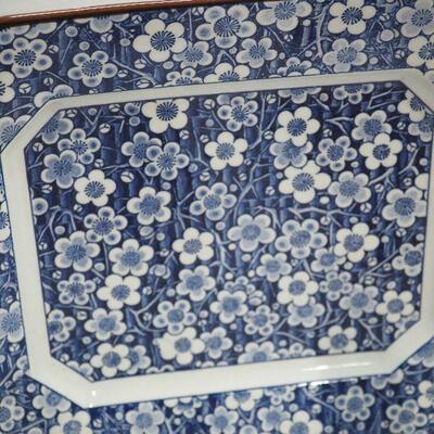 Lot 80 Victorian jewelry box, Tiffany perfume bottle, Milk Glass, Blue and white ceramics