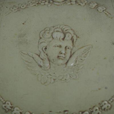 Lot 80 Victorian jewelry box, Tiffany perfume bottle, Milk Glass, Blue and white ceramics