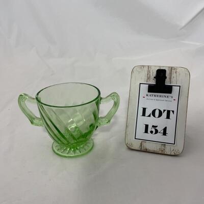 .154. VINTAGE | Green Depression Swirl | Open Sugar