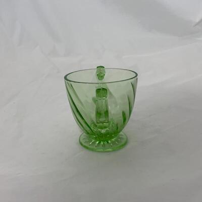 .154. VINTAGE | Green Depression Swirl | Open Sugar