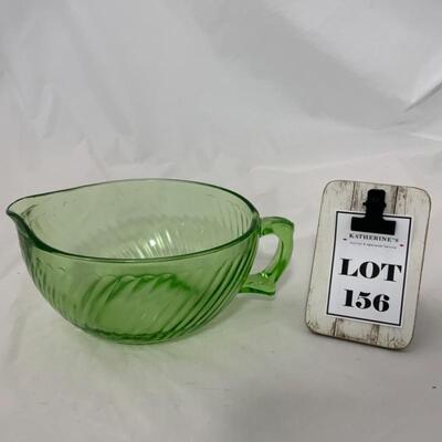 .156. VINTAGE | Anchor Hocking | Green Depression | Batter Bowl