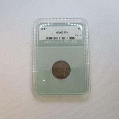 Lot 69 - 1917 Lincoln Wheat Penny MS65BN Graded