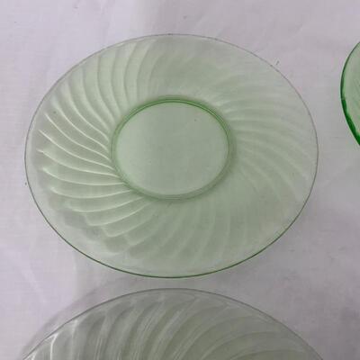 .159. VINTAGE | Anchor Hocking | Green Depression | 7 Plates Saucers
