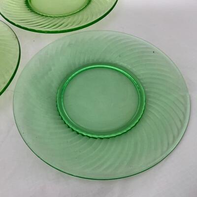 .159. VINTAGE | Anchor Hocking | Green Depression | 7 Plates Saucers