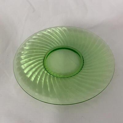 .160. VINTAGE | Anchor Hocking | Green Swirl | 10â€ Dinner Plates