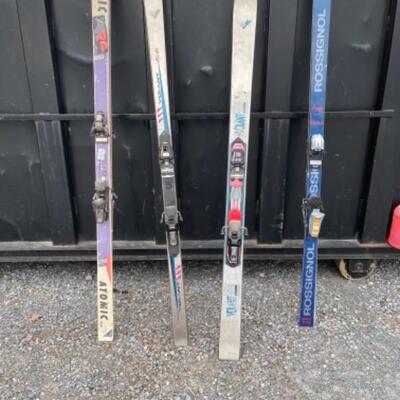 O628 Four Pairs of Vintage Skis 