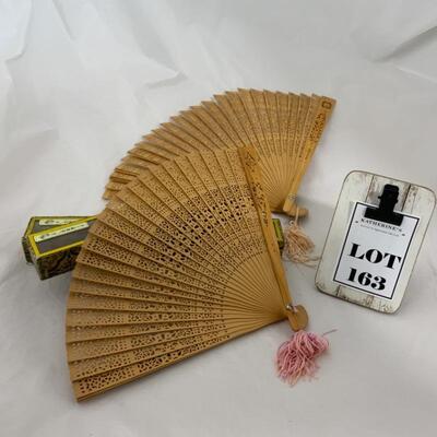 .163. Two Sandalwood Fans | From China | Original Boxes