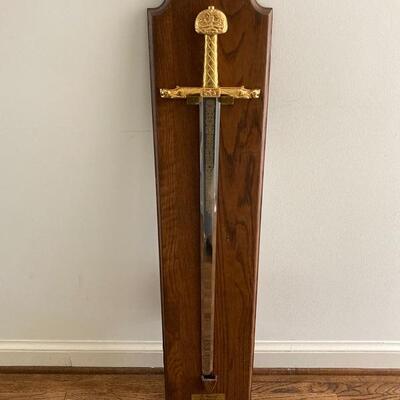 1986 Franklin Mint Mounted Replica Sword of Charlemagne