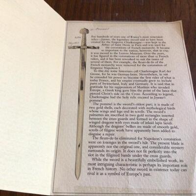 1986 Franklin Mint Mounted Replica Sword of Charlemagne
