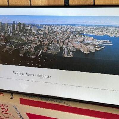 LOT  282. FRAMED ARIEL VIEW OF BOSTON 