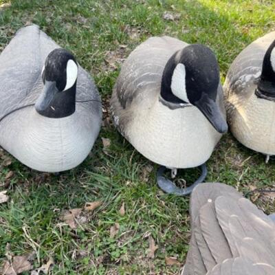 P639 Set 8 of Plastic Goose Floating Decoys with weights