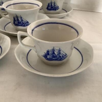 2028  Twelve Wedgwood American Clipper Demitasse Cups and Saucer Sets
