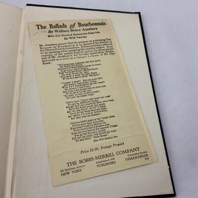 .177.  1904 | Autographed Copy | Ballads of Bourbonnais | Amsbary | Book